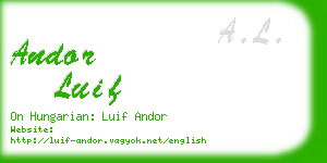 andor luif business card